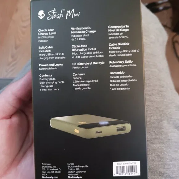 5000mAh Skullcandy stash mini power bank usb to usb b and c. - Picture 9 of 9